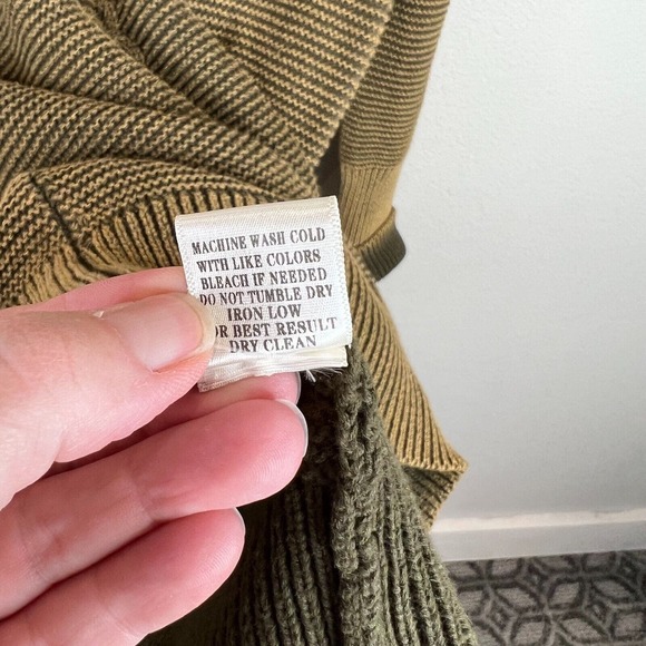 Very J Tunic Sweater Dress Size Small Olive Cable Knit‎ Crewneck Pullover Cotton - Picture 7 of 11